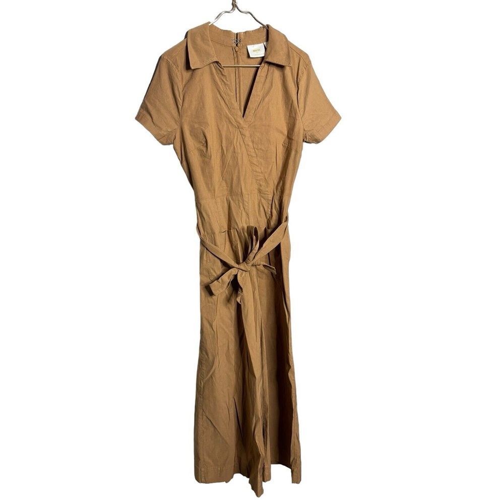 Anthropologie Colette Faux Wrap Jumpsuit in Honey Sz 12